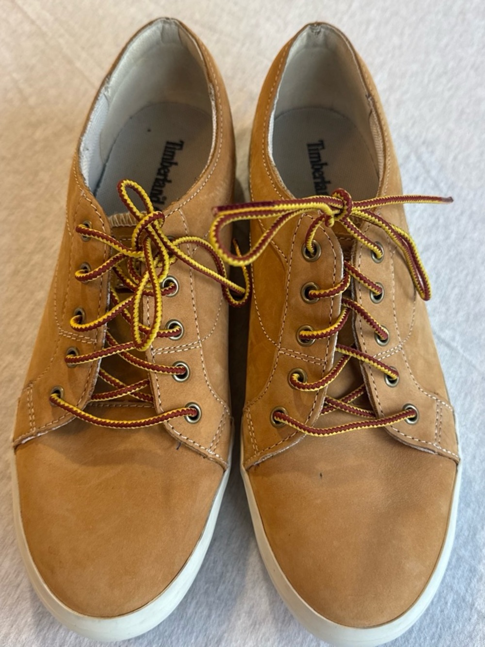 Timberland Tan Leather Low-Top Sneakers with White Sole - Picture 2 of 7